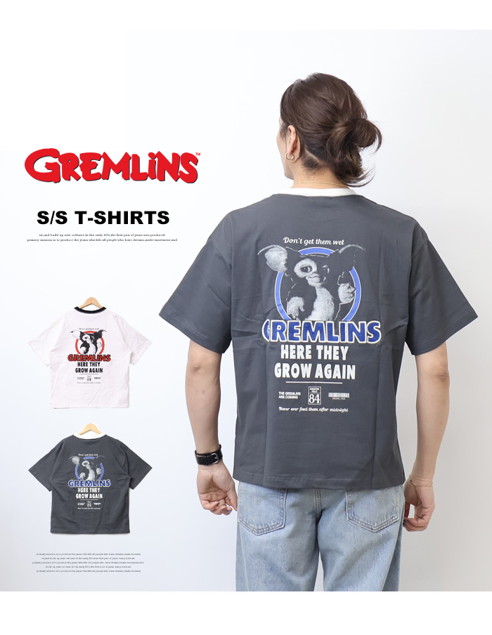 GREMLINES グレムリン ヴィンテージプリント 刺繍 半袖Tシャツ 半T