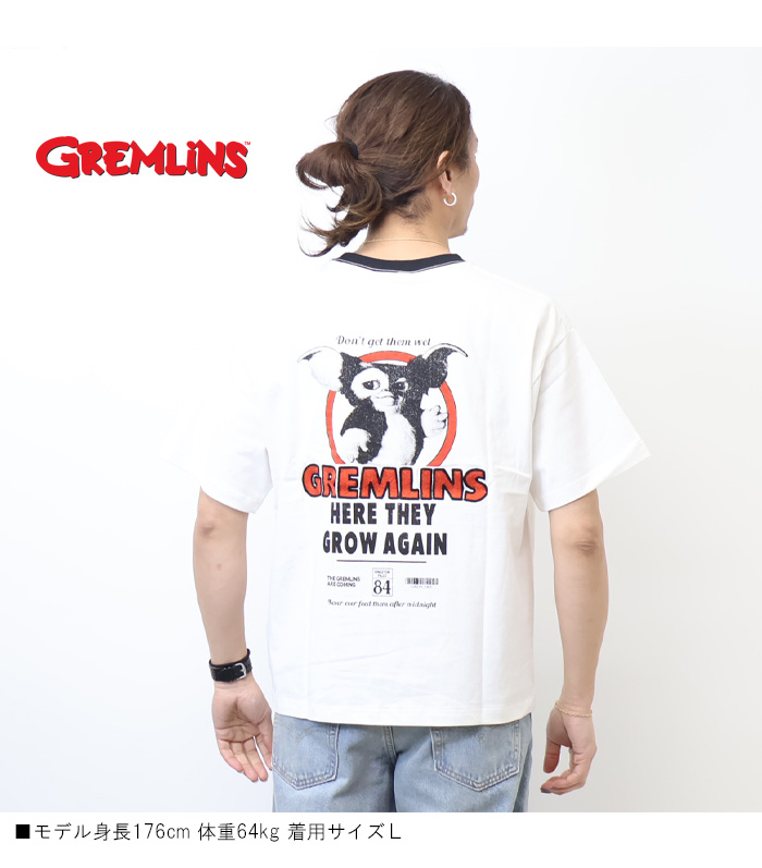 GREMLINES グレムリン ヴィンテージプリント 刺繍 半袖Tシャツ 半T