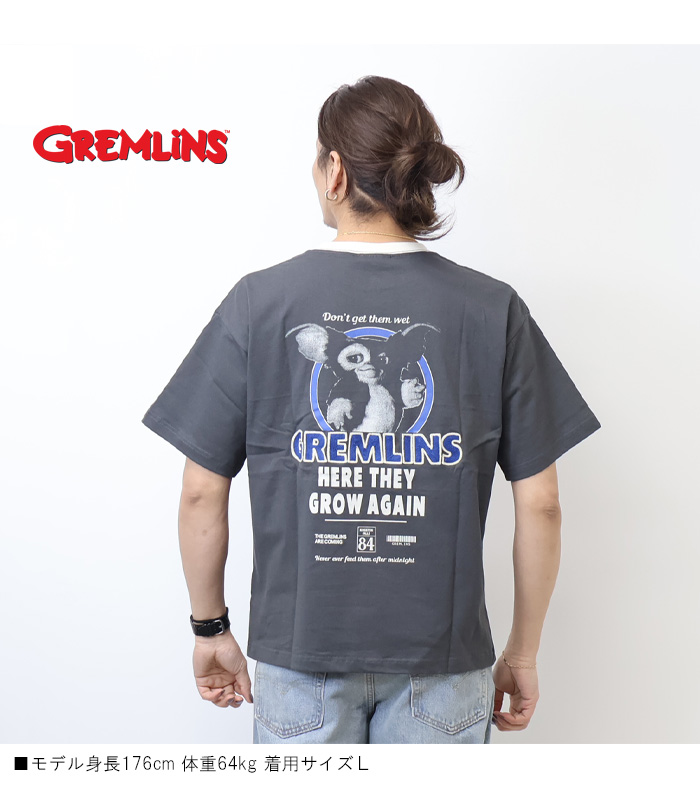 GREMLINES グレムリン ヴィンテージプリント 刺繍 半袖Tシャツ 半T