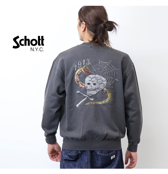 Schott N.Y.C（ショット） Schott ピグメント加工 クルーネック