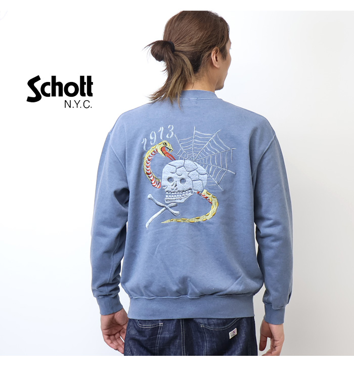 Schott N.Y.C（ショット） Schott ピグメント加工 クルーネック