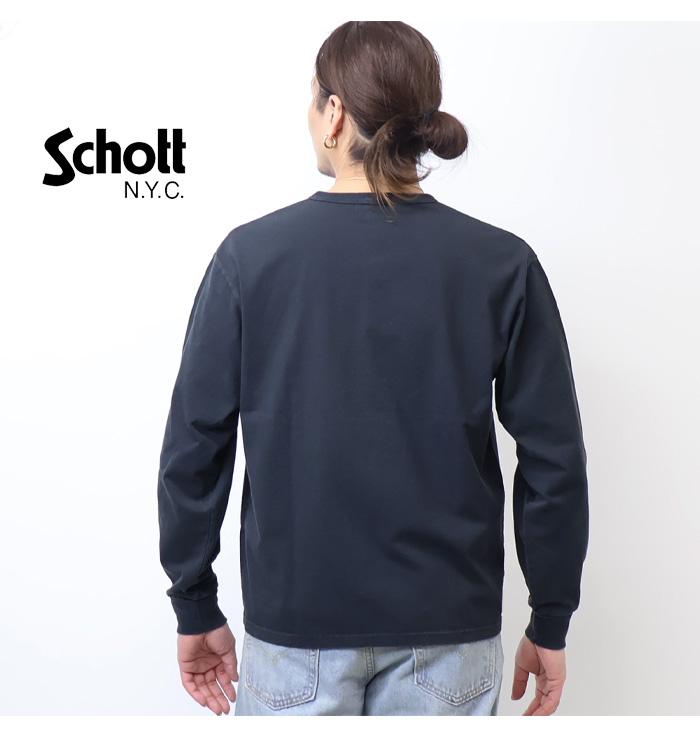 Schott N.Y.C（ショット） Schott プレンティタフ 刺繍ヘンリーネック