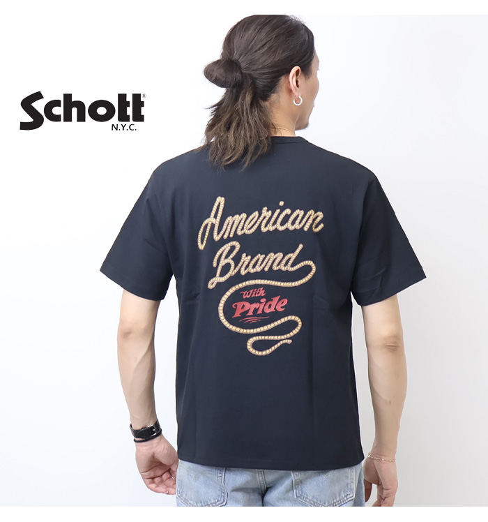 Schott N.Y.C（ショット） Schott ロープ ヘンリーネック 半袖Tシャツ