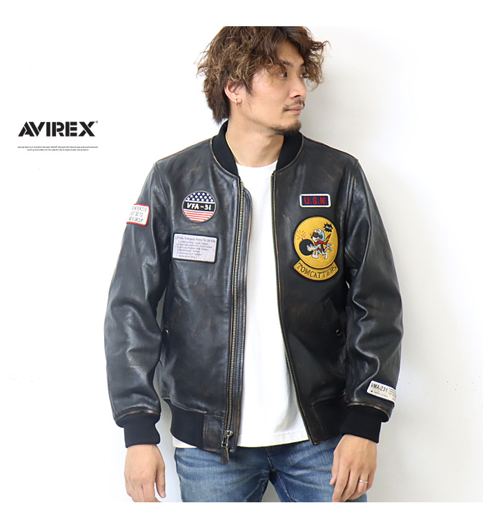 AVIREX アヴィレックス エイジド レザーブルゾン トムキャット MA 