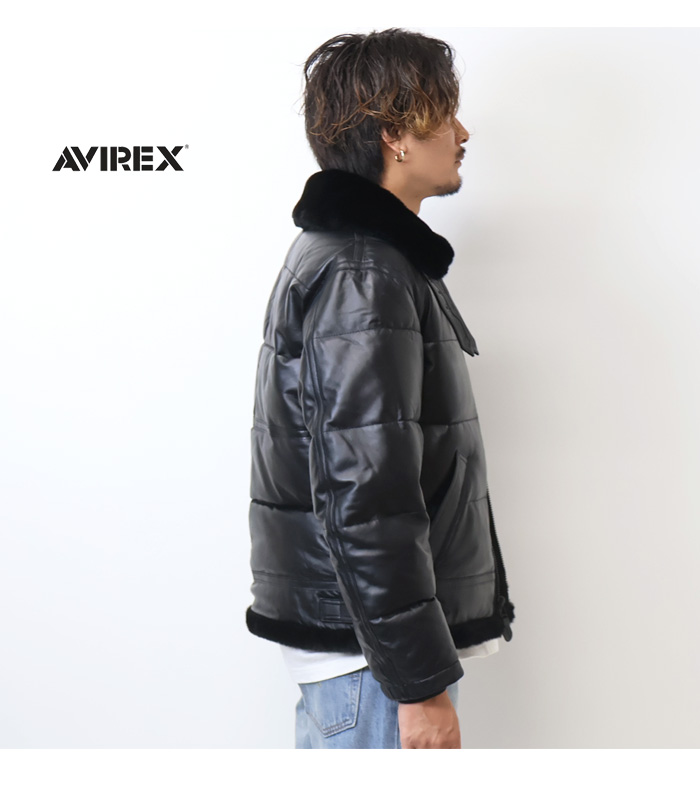 AVIREX アヴィレックス レザー ダウンジャケット B-3 レザー 