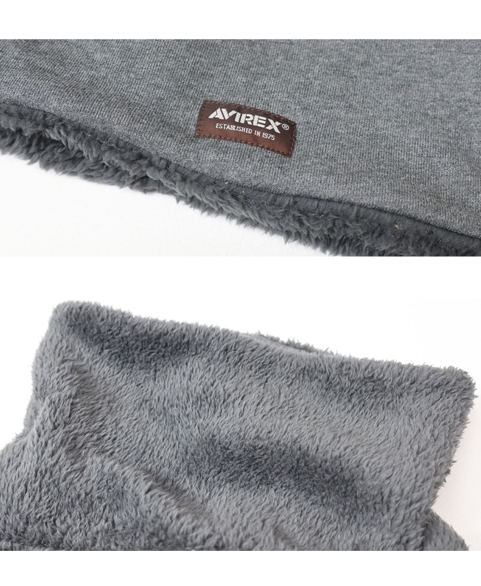 専用♥みかん♥暖か⭐ゆったり大人★Wボア★ネックウォーマー⭐ブレイドグレー AVIREX アヴィレックス ボア ネックウォーマー 暖かい 防寒 メンズ