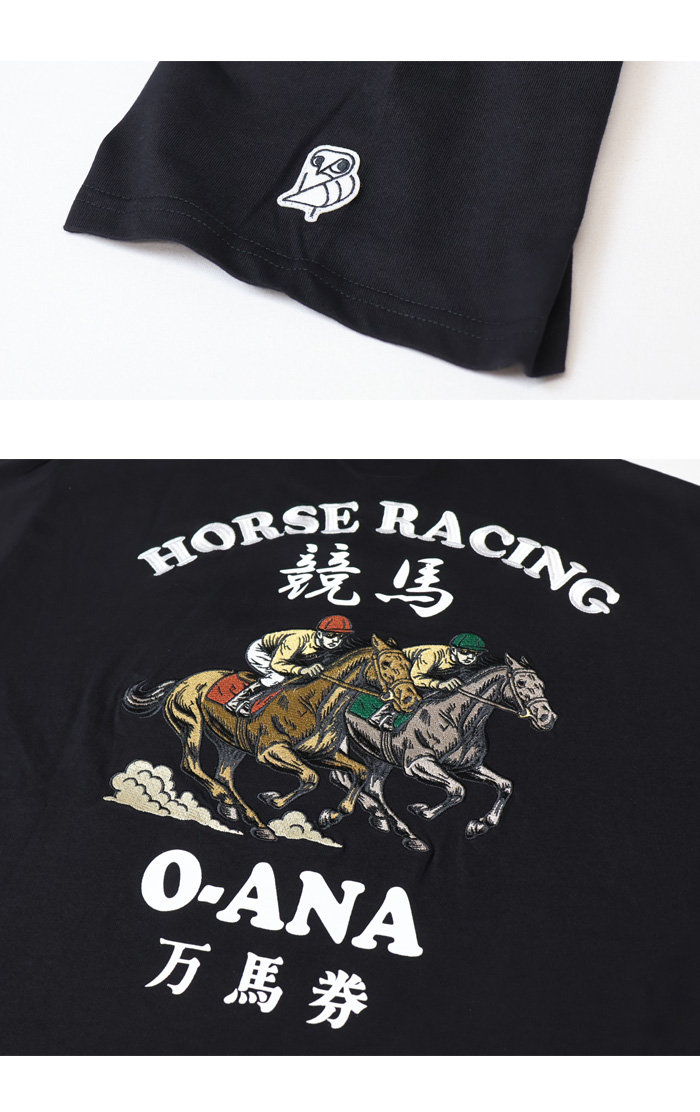 BAKUCHI 博打 バクチ 万馬券 競馬 刺繍 プリント 半袖Tシャツ 大穴 半T