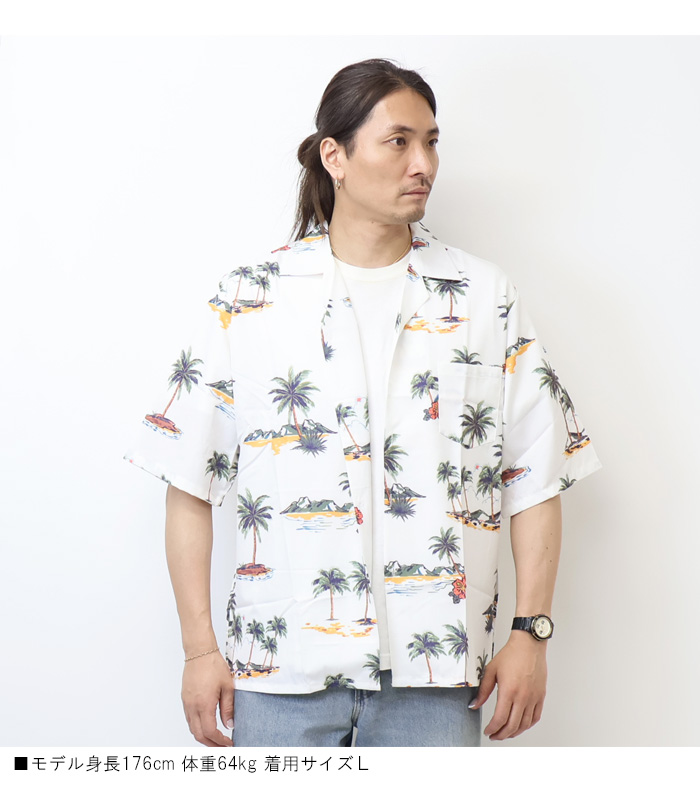 Bling Leads 半袖 総柄 アロハシャツ 半袖シャツ オープンカラーシャツ