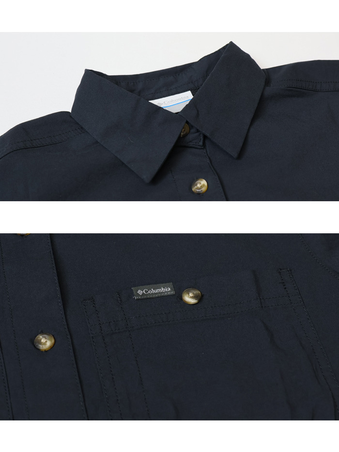 (取寄) コロンビア レディース ブレア フォールズ ウーブン ショート スリーブ Columbia women Brea Falls Woven Short Sleeve Black Women's Brea Falls Woven Short Sleeve Shirt | Columbia
