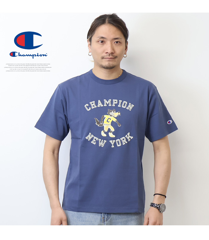 Champion チャンピオン グラデーションフロッキープリント 半袖T