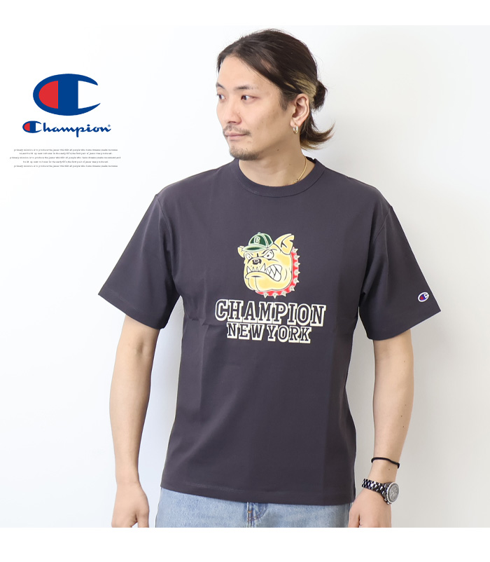 Champion チャンピオン グラデーションフロッキープリント 半袖T