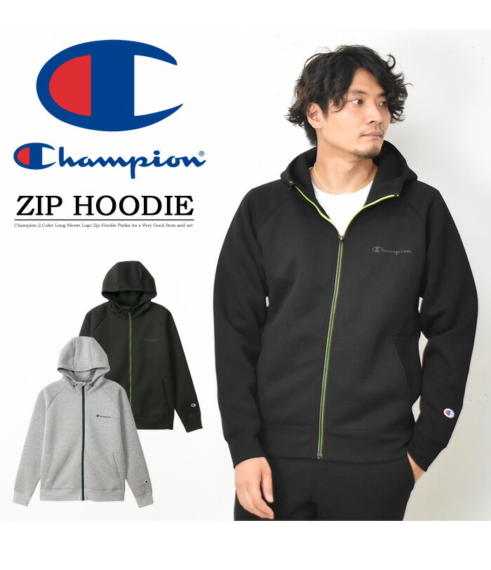 Champion チャンピオン テックウィーブ フーディージャケット ジップパーカー ロゴプリント メンズ レディース ユニセックス ライトアウター 送料無料 C3-US103 Champion（チャンピオン） テックウィーブ フーディージャケット