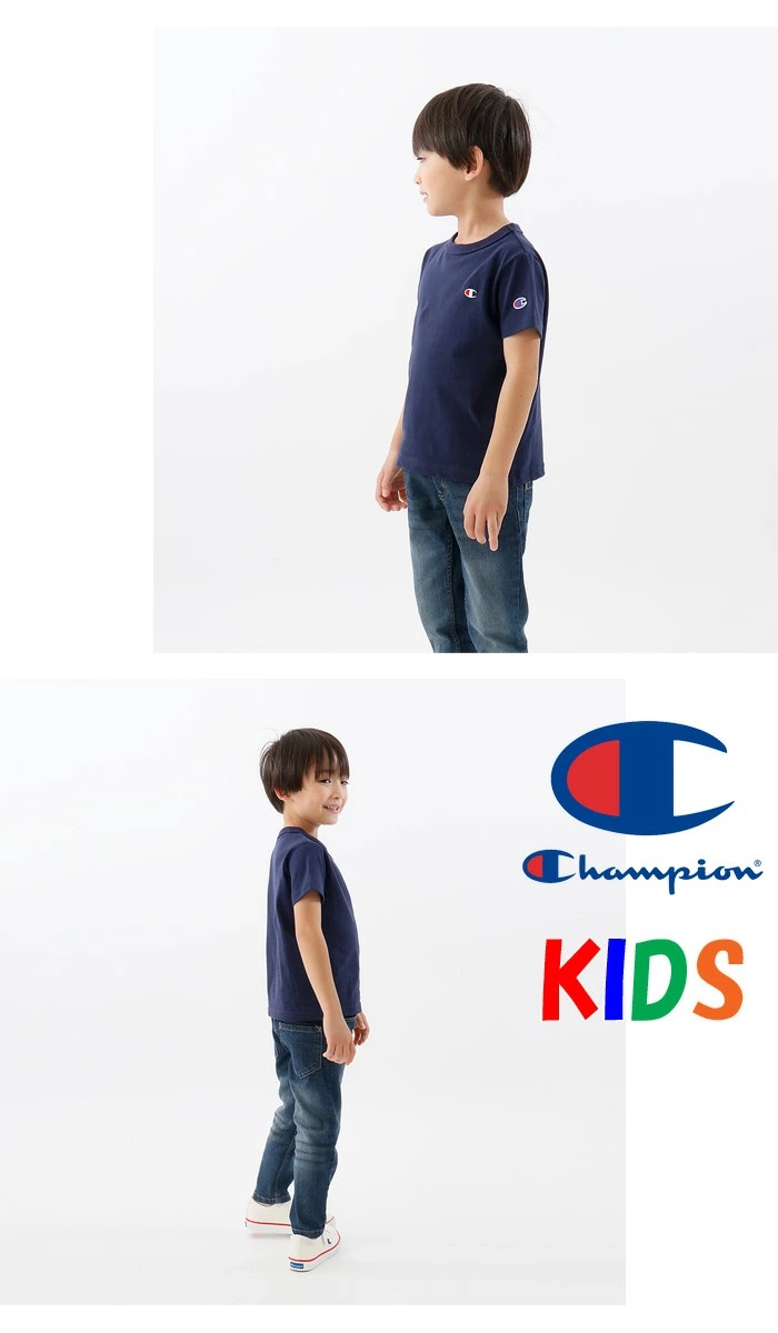 Champion チャンピオン キッズ ワンポイント刺繍 半袖 Tシャツ 100cm