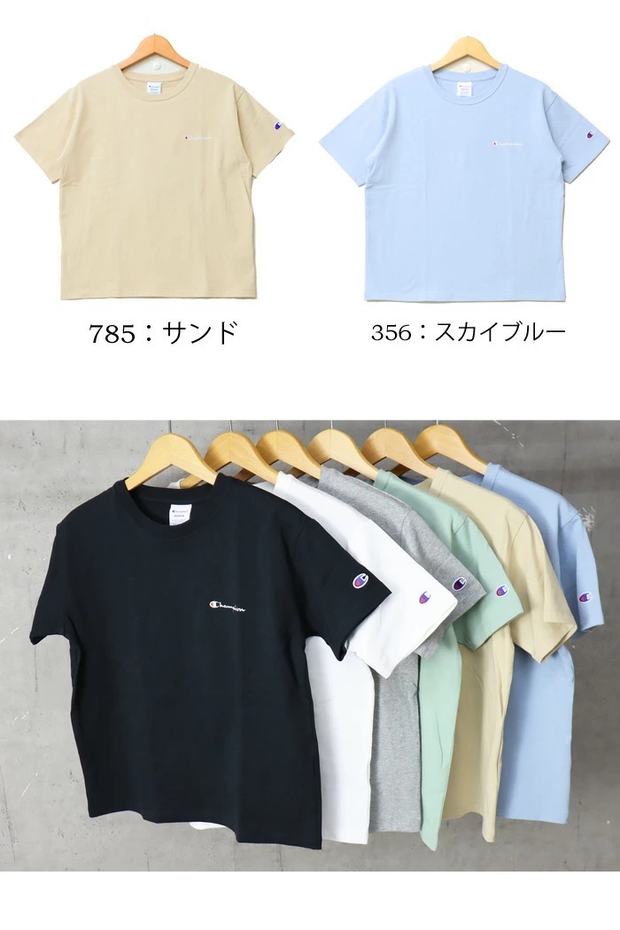 Champion チャンピオン レディース ワンポイントロゴ刺繍 半袖 Tシャツ