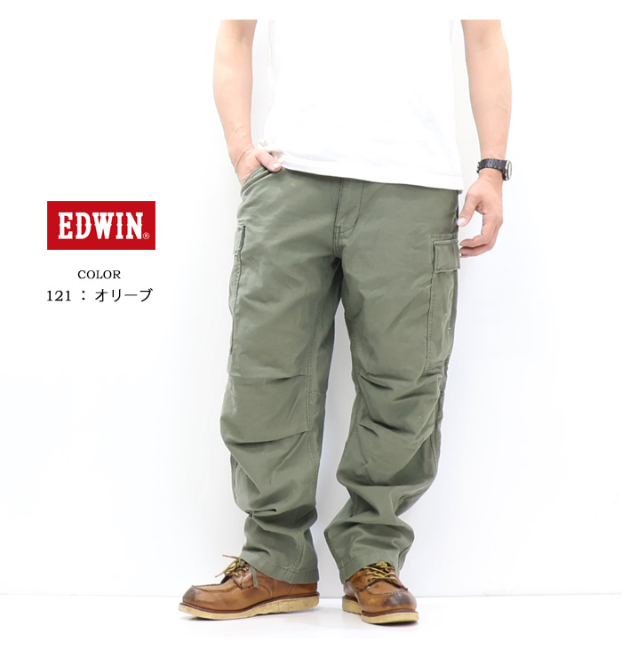 EDWIN（エドウィン） KHAKIS EK0302 カーゴパンツ バックサテン ワイド