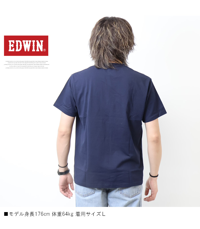 EDWIN（エドウィン） ボックスロゴプリント 半袖Tシャツ メンズ 半T
