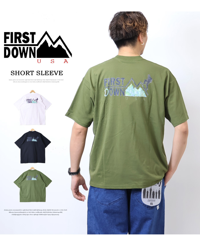 FIRST DOWN USA ファーストダウン バックプリント 半袖 Tシャツ