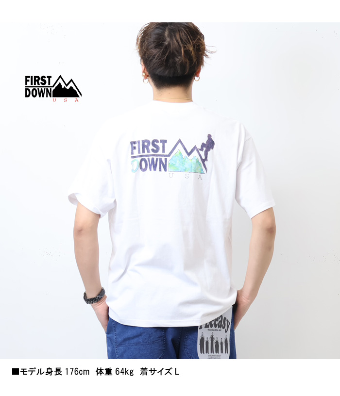 FIRST DOWN USA ファーストダウン バックプリント 半袖 Tシャツ