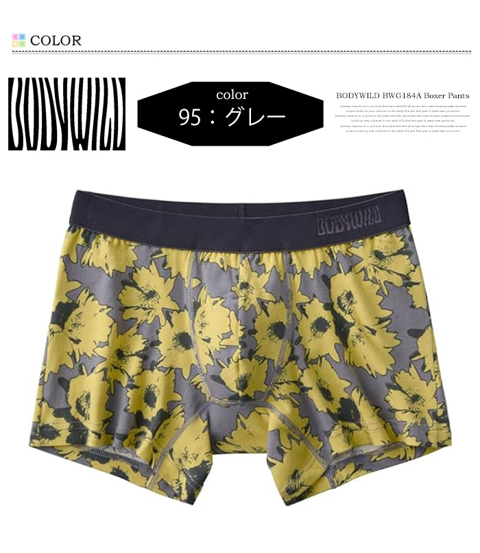 BODY WILD GUNZE グンゼ ボディワイルド ボクサーパンツ 総柄 前