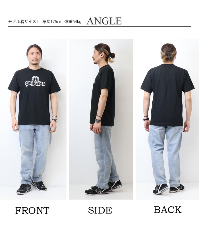Age Factory グラフィックプリント Tシャツ　Lサイズ GARFIELD ガーフィールド プリント 半袖Tシャツ 半T メンズ GF2025001