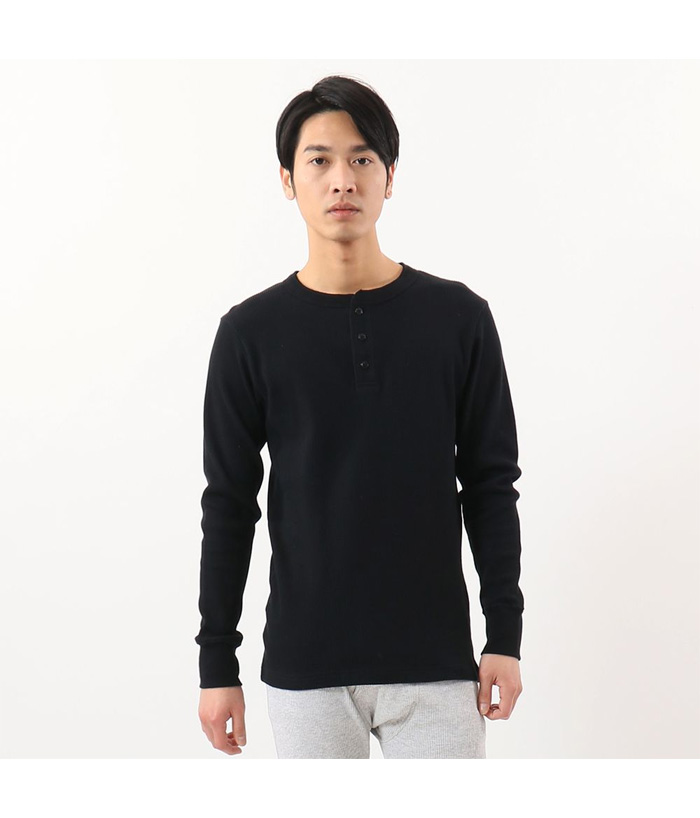 Hanes（ヘインズ） BEEFY ビーフィー サーマル ヘンリーネック 長袖T