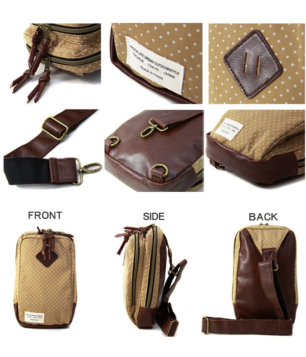 アロック/AROCK ドット柄 水玉 ボディバッグ PU切替 ショルダーバッグ