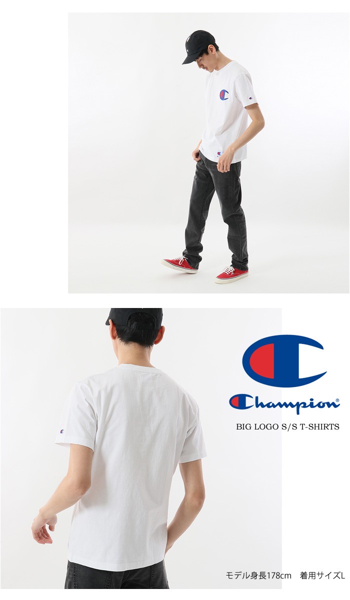 Champion SALE チャンピオン ビッグロゴ刺繍 半袖Tシャツ ビッグ