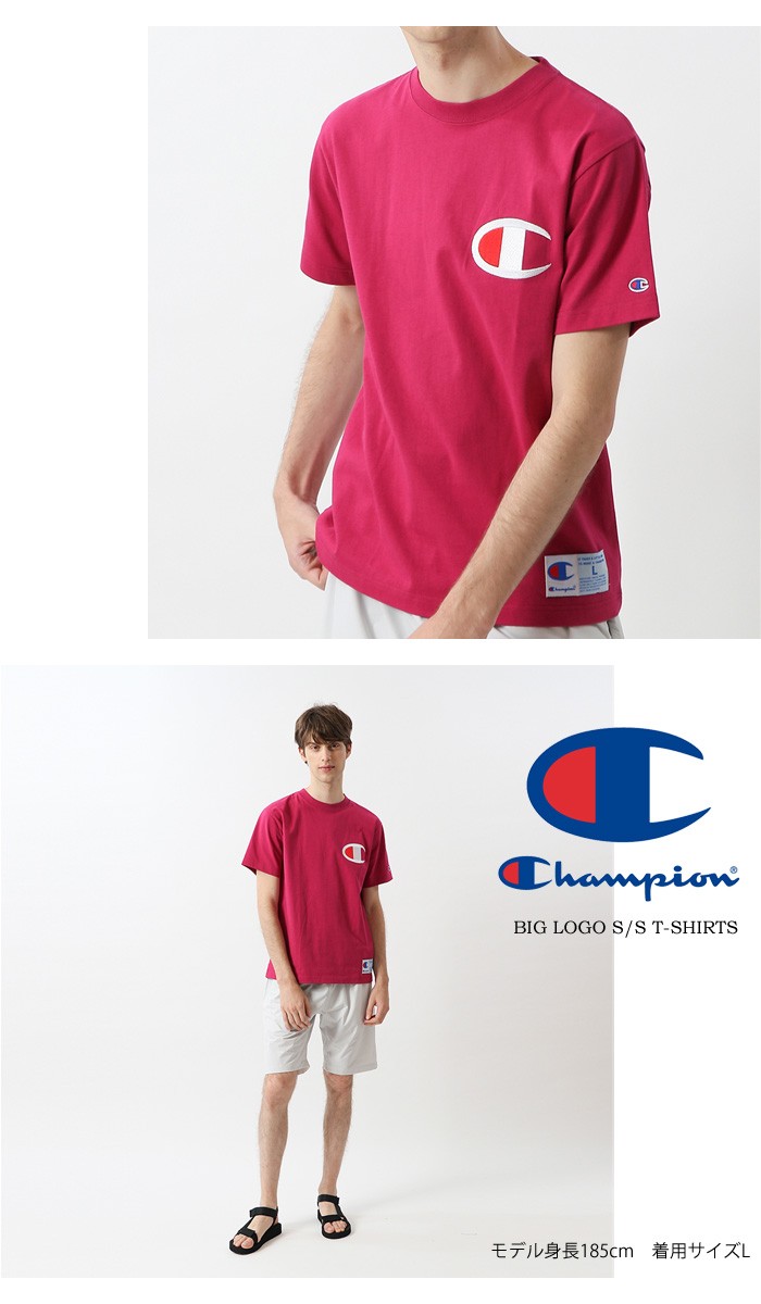 SALE Champion チャンピオン ビッグロゴ刺繍 半袖Tシャツ ビッグＣ ビックロゴ 半T カットソー ユニセックス C3-F362 :  44333 : REX ONE - 通販 - Yahoo!ショッピング