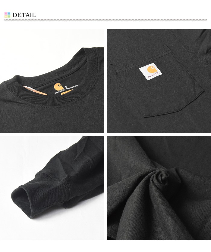 Carhartt カーハート 胸ポケット 長袖 Tシャツ 無地 ワン
