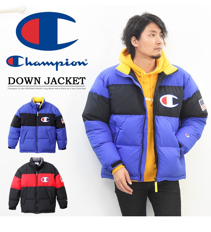 SALE Champion チャンピオン 切り替え ダウンジャケット ビッグロゴ