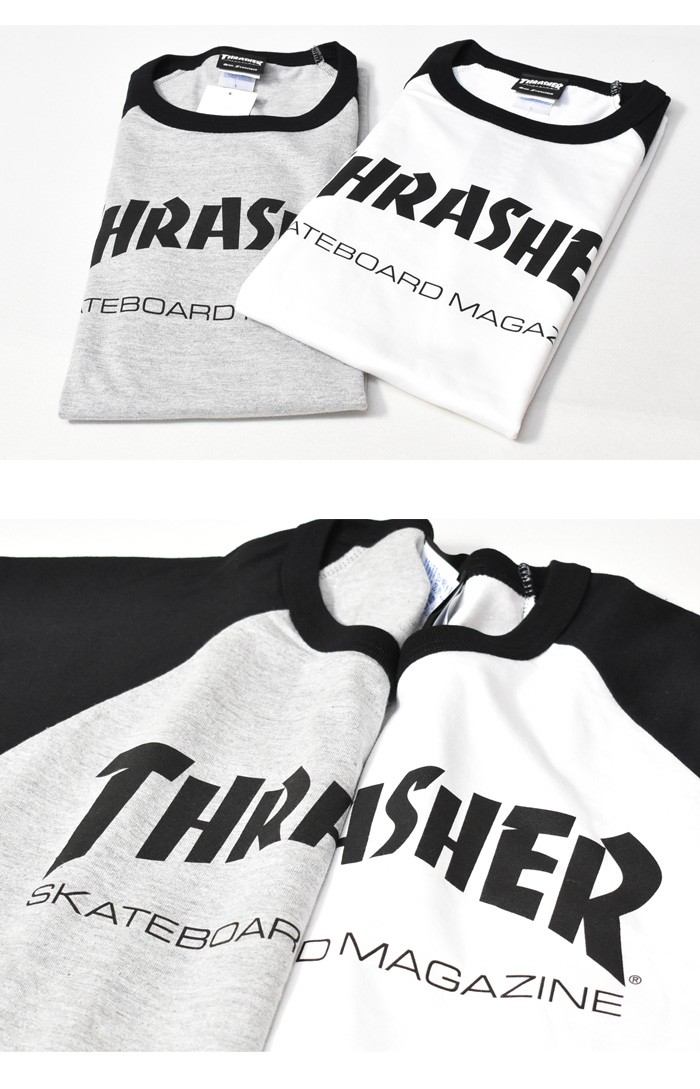THRASHER スラッシャー マグロゴプリント 7分袖 Tシャツ ロゴT