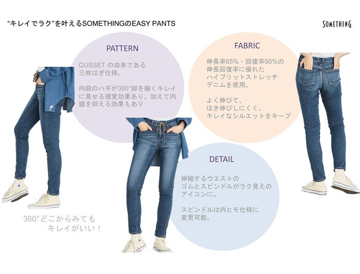 SALE セール SOMETHING サムシング LOW ガゼット スキニー ストレッチ