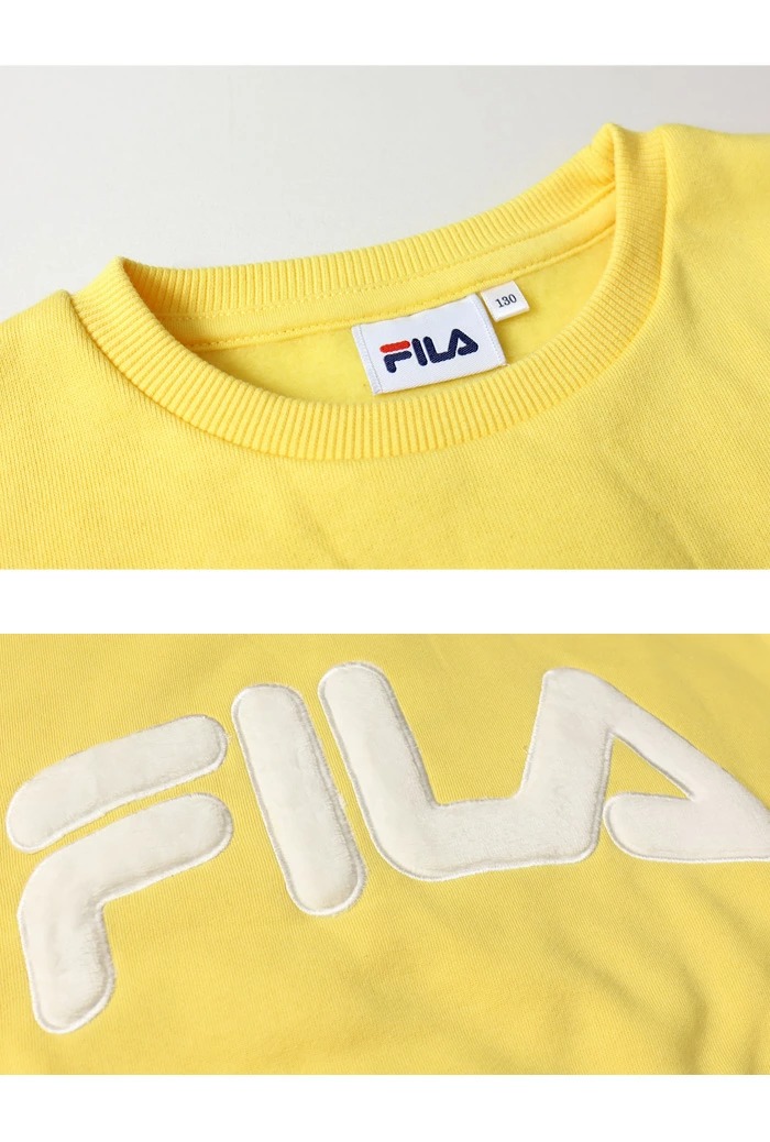 FILA フィラ キッズ ファーフリース切り替え スウェットシャツ