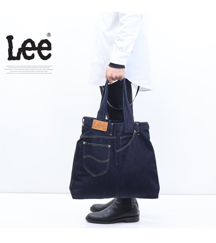 Lee リー リメイク ライダース トートバッグ デニム メンズ