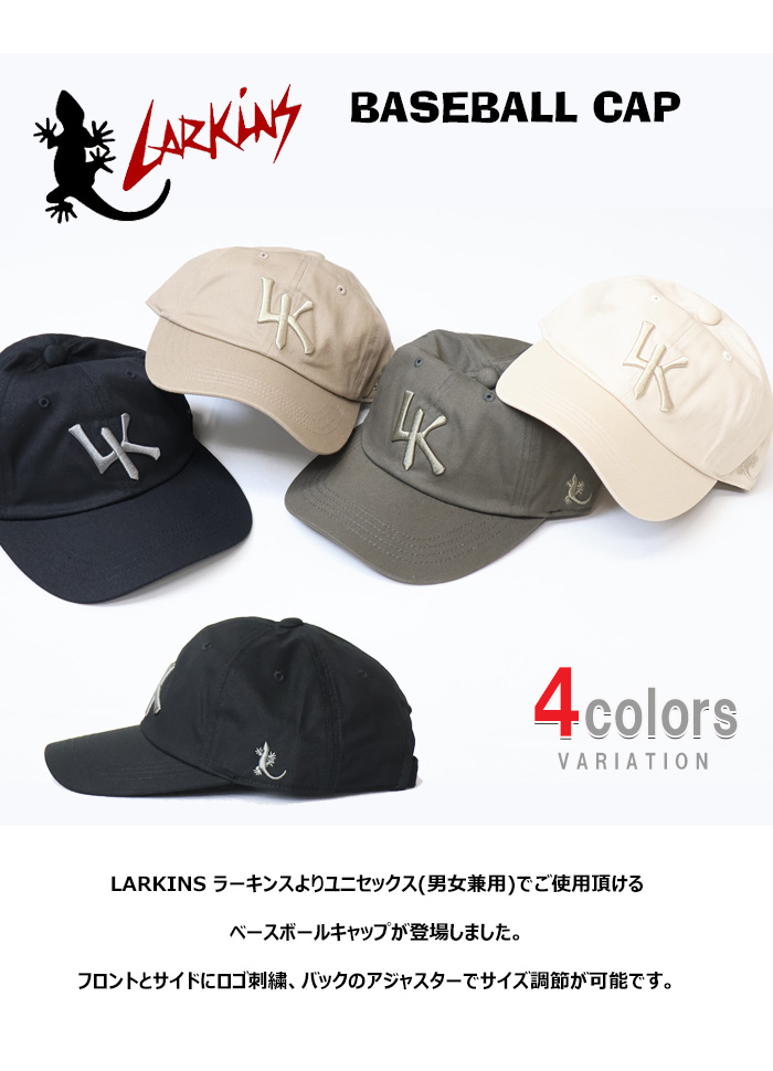 LARKINS（ラーキンス） トナルロゴ刺繍 ベースボールキャップ 帽子