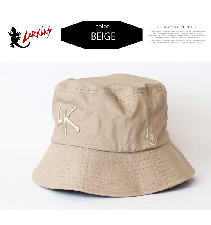 LARKINS（ラーキンス） トナルロゴ刺繍 バケットハット 帽子 バケハ