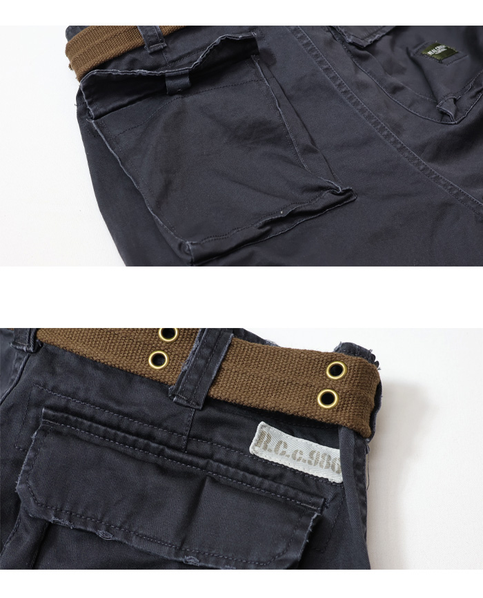 REAL CRUSH CLOTHING ベルト付き カーゴショーツ カーゴパンツ