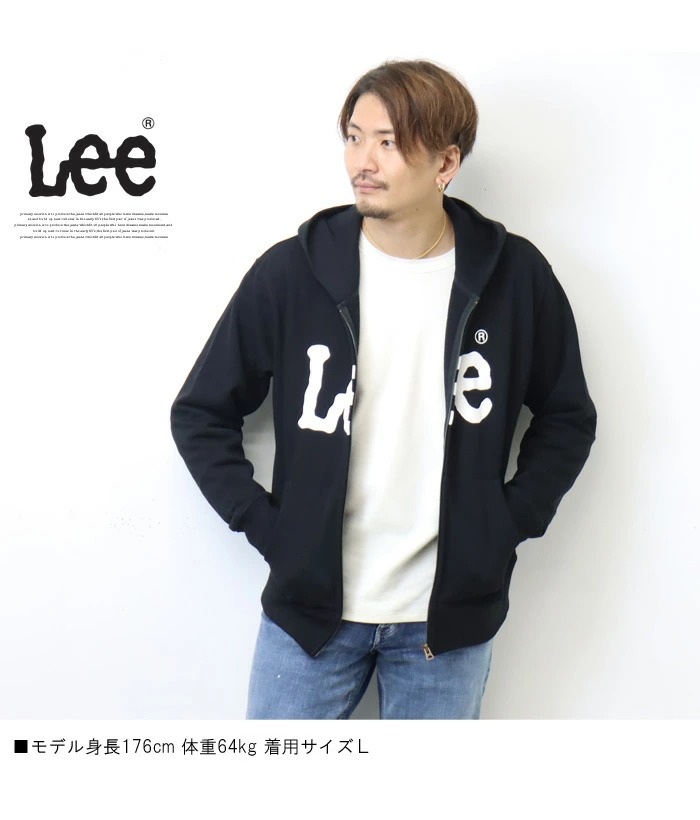 Lee リー ロゴプリント スウェット ジップパーカー 裏毛