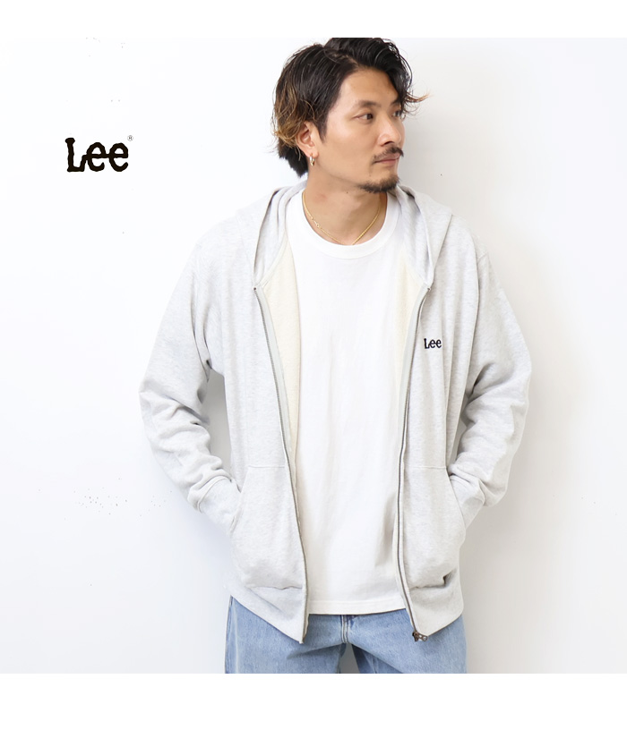 Lee リー ロゴプリント スウェット ジップパーカー 裏毛