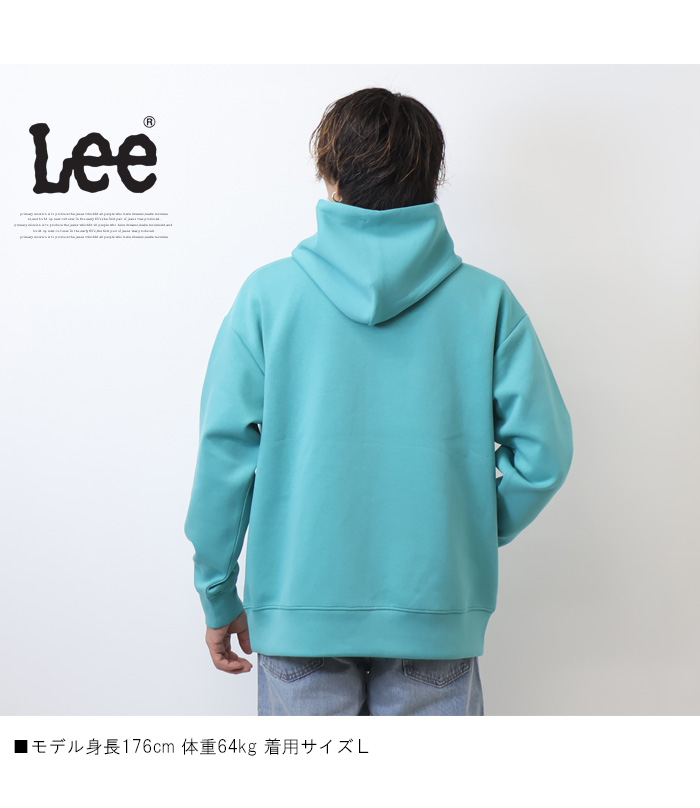 Lee リー ダンボールニット ミニロゴ刺繍 プルパーカー フーディー ビッグシルエット フーディ メンズ レディース ユニセックス 送料無料  LT3114