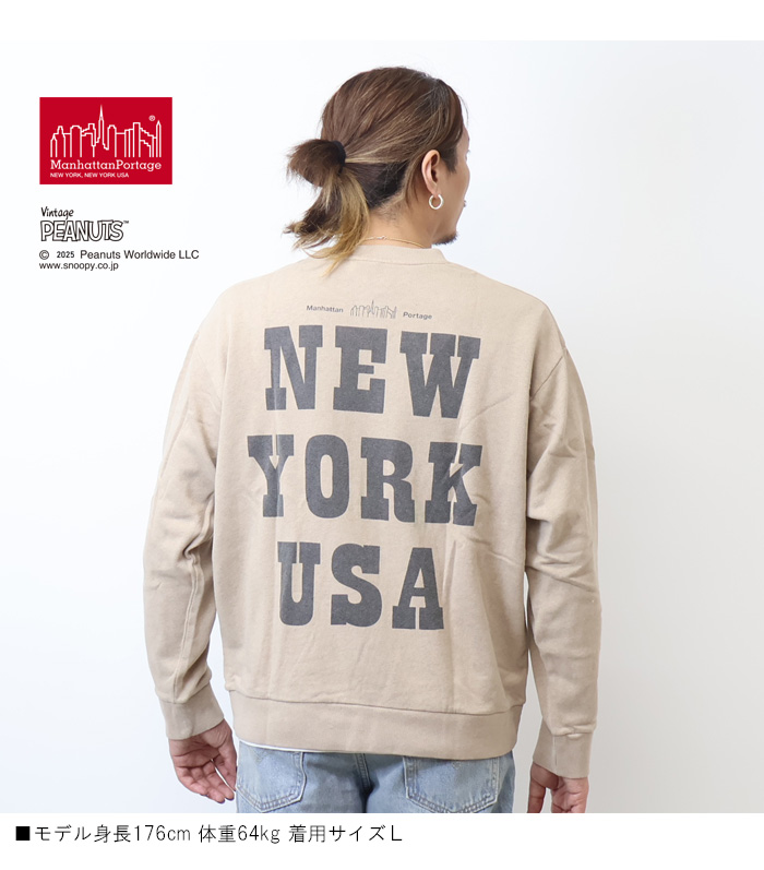 【Mサイズ】manhattan portage × peanutsスウェット Manhattan Portage（マンハッタンポーテージ） スヌーピーコラボ