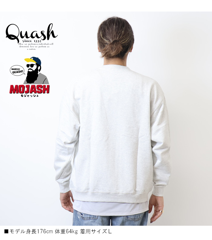 Quash クアッシュ MOJASH モジャッシュ ヘビー裏毛 ヒゲ刺繍