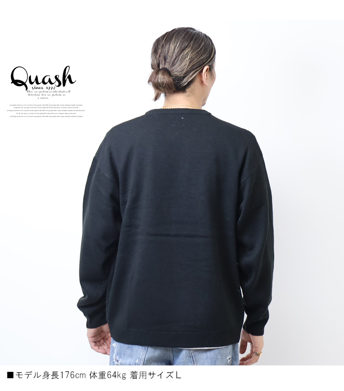 Quash クアッシュ アニマルイラスト クルーネックニット