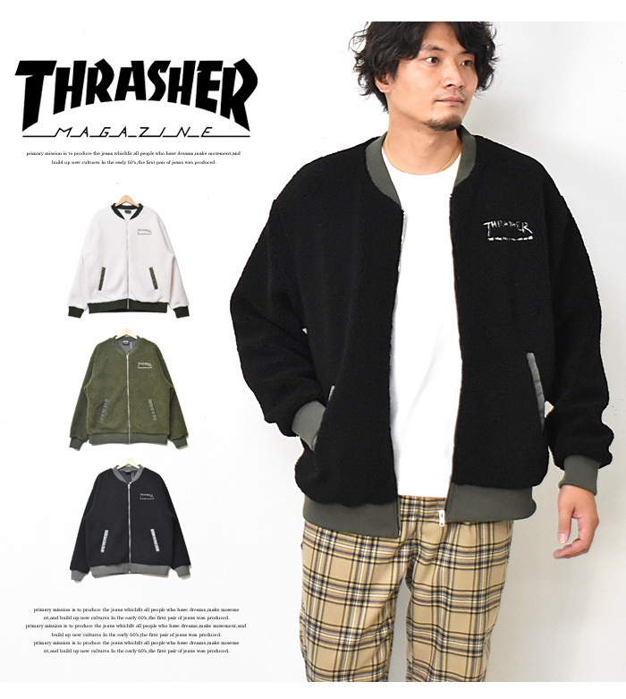 SALE セール THRASHER スラッシャー ボアジャケット ブルゾン アウター メンズ レディース ユニセックス ロゴ刺繍 送料無料  TH5195 : 11678 : REX ONE - 通販 - Yahoo!ショッピング