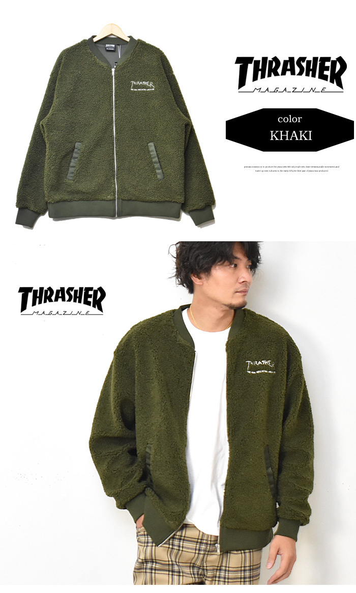 SALE セール THRASHER スラッシャー ボアジャケット ブルゾン アウター メンズ レディース ユニセックス ロゴ刺繍 送料無料  TH5195 :11678:REX ONE - 通販 - Yahoo!ショッピング