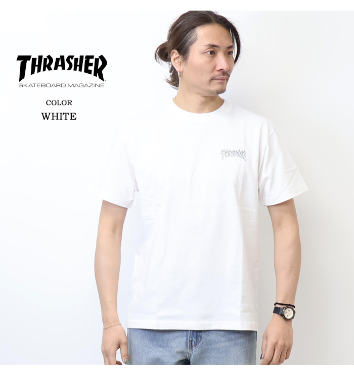 THRASHER（スラッシャー） フレイムロゴプリント 半袖Tシャツ 半T 