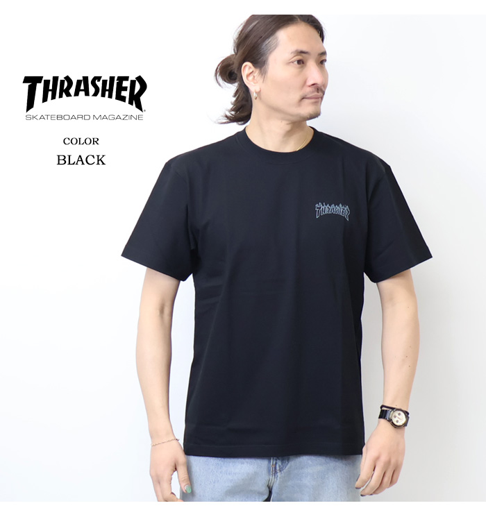 THRASHER（スラッシャー） フレイムロゴプリント 半袖Tシャツ 半T