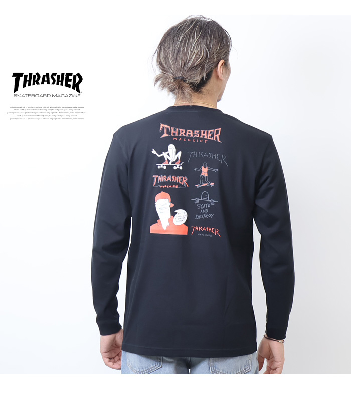 THRASHER スラッシャー マークゴンザレス プリント 長袖Tシャツ