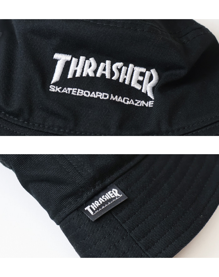 THRASHER（スラッシャー） キッズサイズ ロゴ刺繍 バケットハット