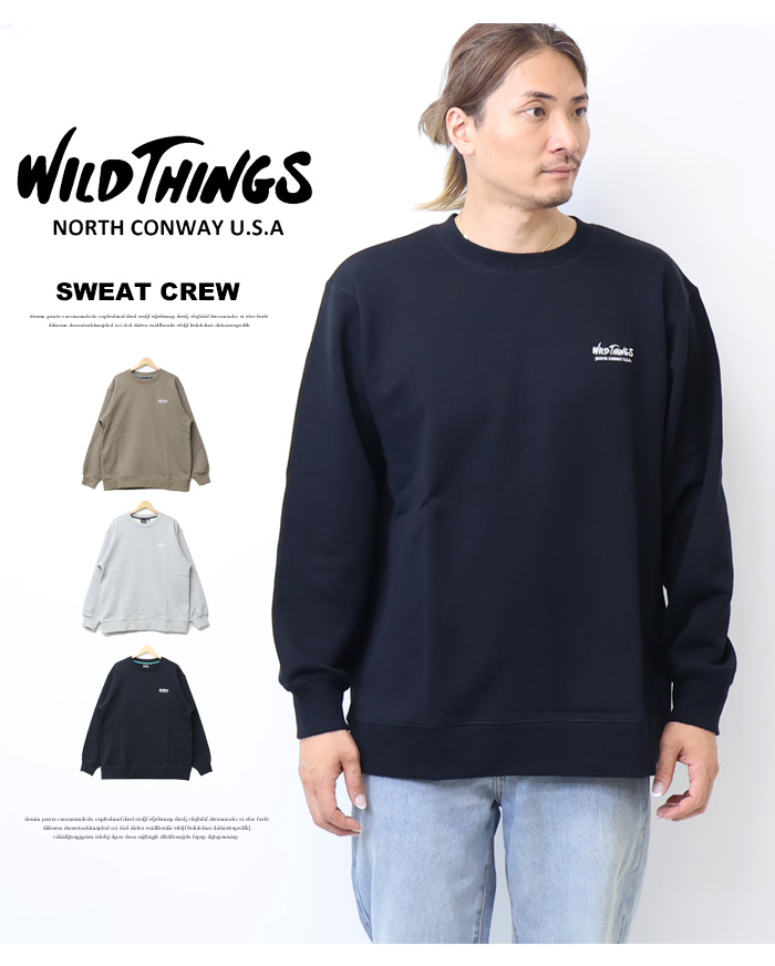 WILD THINGS（ワイルドシングス） クルーネックスウェットシャツ 裏毛